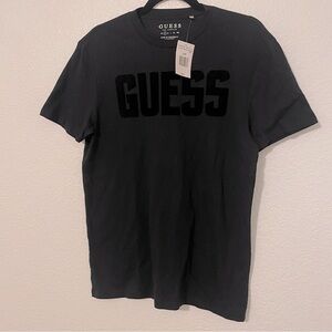 Guess T-Shirt Small Black Logo on Black NWT